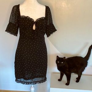 Nasty Gal Black/White Polka Dot Dress Size 6